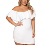 LP5115 Mini Sexy Bodycon Off-Shoulder Ruffled Short Sleeve Party Dress