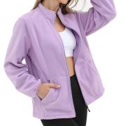 DT1276 Custom Warm Soft Fleece Jacket Long Sleeve Zip Up Winter Coat