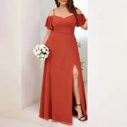 D4004 Custom Off Shoulder Chiffon Party Elegant Formal Evening Dress