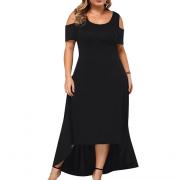 LA5214 Custom Elegant Crew Neck Casual Long Cocktail Party Dress