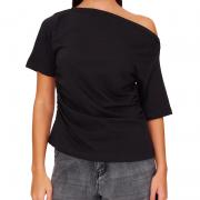 DT1351 Custom Asymmetric One Shoulder Ruched Side T Shirt