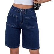 DB1089 Custom Casual Loose Fit Denim Shorts With Patch Pocket