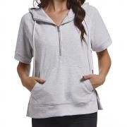 DT1363 Custom Half Zip Short Sleeve Sweatshirts With Pockets