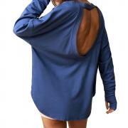 DT1352 Custom Oversized Crewneck Sweatshirts Open Back Pullover
