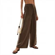 BD1327 Custom High Waisted Baggy Trousers Pleated Wide Leg Pants
