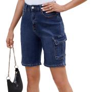 DB1088 Custom Trendy Casual Cargo Pocket Loose Fit Denim Shorts
