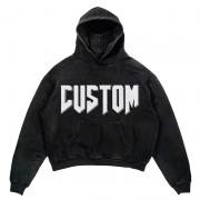 DT1198 Custom Unisex Cotton Puff Printing Acid Wash Hoodie