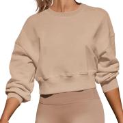 DT1262 Custom Long Sleeve Round Neck Cropped Sweatshirt Pullover