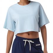 DT1379 Custom Workout Crop Tops Short Sleeve Loose Fit T-Shirts