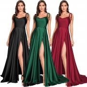 D0001 Women Long Maxi Satin Sexy Elegant Casual Party Dress