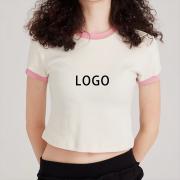 DT1228 Custom Logo Y2k Slim Fit Cotton Cropped T Shirt