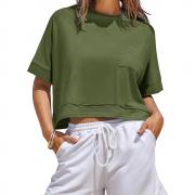 DT1387 Custom Crop Tops Workout Short Sleeve Cropped T-Shirts
