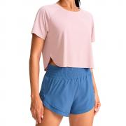 DT1377 Custom Athletic T Shirt Yoga Gym Top With Split Hem