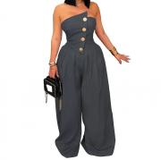 LJB09 Fashion Women Cargo Jumpsuit Sexy Strapless Rompers