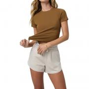 LT07 Crop Top Basic Slim Fit Summer Cotton Short Sleeve T-shirt