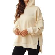 DT1235 Custom Oversize Hoodie Side Slit Zipper Hooded Sweatshirt