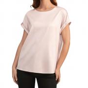 LT06 Summer Solid Short Sleeve Satin Casual Elegant T Shirt