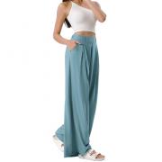 DB1084 Custom Chiffon Flowy Pleated Wide Leg Lightweight Trouser