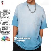 YT1142 Men Vintage Washed Double Pocket Oversized T Shirt