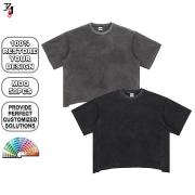 YT1148 Custom Vintage Snow Wash Distressed Oversized T Shirt