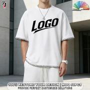 YT1150 Custom Logo Exposed Contrast Edge Stitch Crewneck Tee
