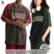 YT1139 Unisex Retro Contrast Color Loose Casual Summer Tee