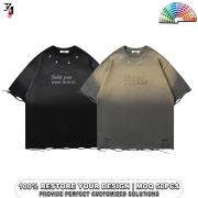 YT1162 Star Rivet Destroyed Streetwear Embroidery Tee Top
