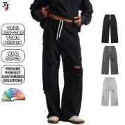 YB1022 Custom Ripped Vintage Washed Distressed Sweatpants