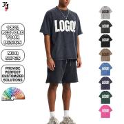 YT1012 Oversized Vintage Washed Drop Shoulder Crew Neck Tee