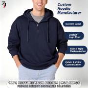 LH03 Quarter Zip Oversized Loose Fit Hoodie Pullover top