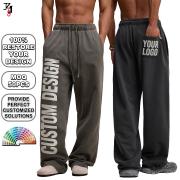 LP26 Wide Leg Acid Wash Drawstring Elastic Waist Sweatpants