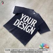 YT1074 Oem Odm Vintage Wash Raw Edge Drop Shoulder T Shirt